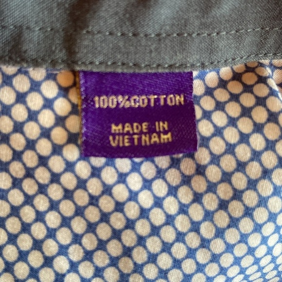 EUC Mens Tallia Dress Shirt Size XL/17 1/2 Purple/White/Blue Long Sleeve Cuffed - Picture 5 of 7